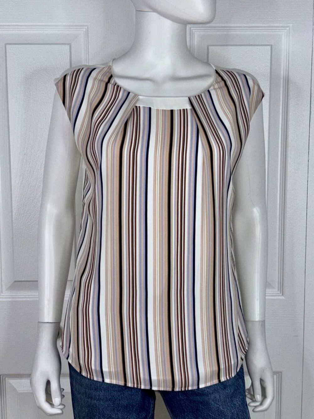 RW&CO women's striped short-sleeved summer blouse small